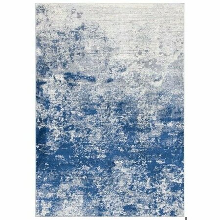 SAFAVIEH 8 x 10 ft. Brentwood Contemporary Rectangle Power Loomed Rug, Grey & Navy BNT822G-8
